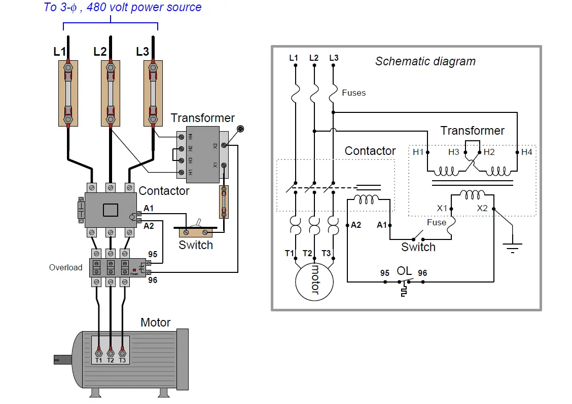 Motor control circuit wiring