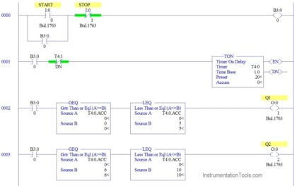 Ladder Logic Example with Timers