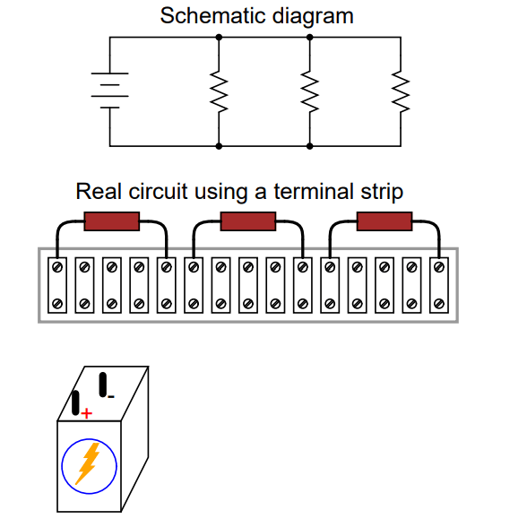 Terminal strip with no connecting wires